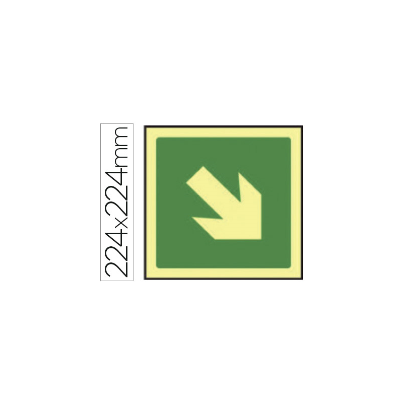 Pictograma syssa señal de via de evacuacion en pvc fotoluminiscente 224x224 mm