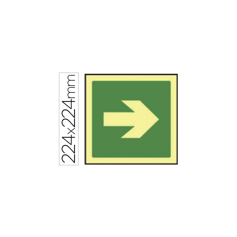 Pictograma syssa señal de via de evacuacion en pvc fotoluminiscente 210x210 mm