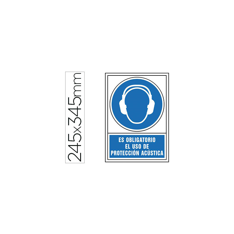 Pictograma syssa señal de obligacion es obligatorio el uso de proteccion acustica en pvc 245x345 mm