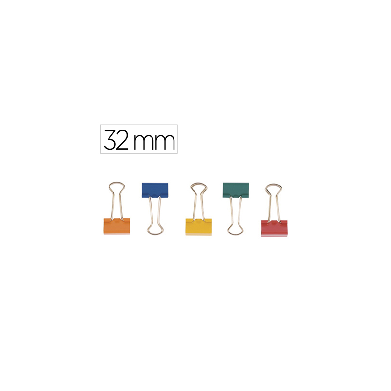 Pinza metalica q-connect reversible n.3 32 mm caja de 10 unidades colores surtidos