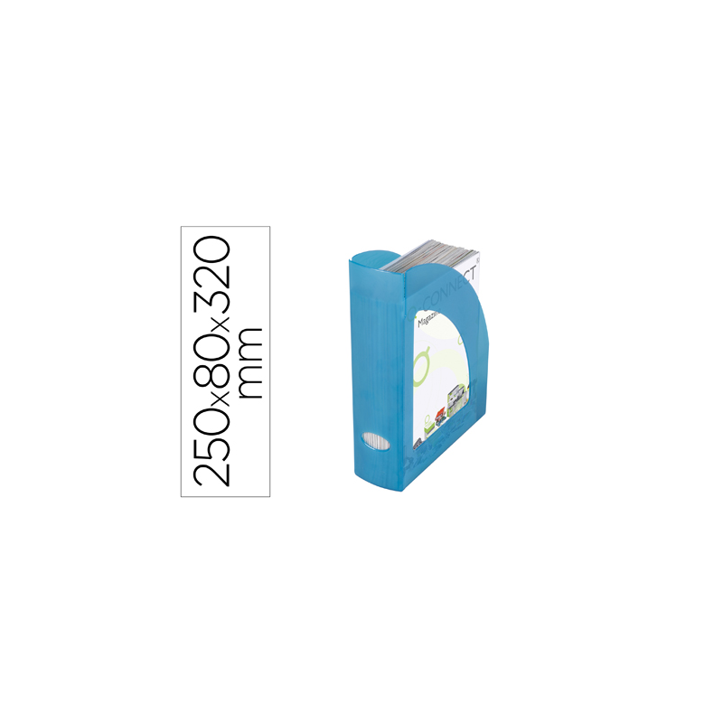 Revistero plastico q-connect azul translucido