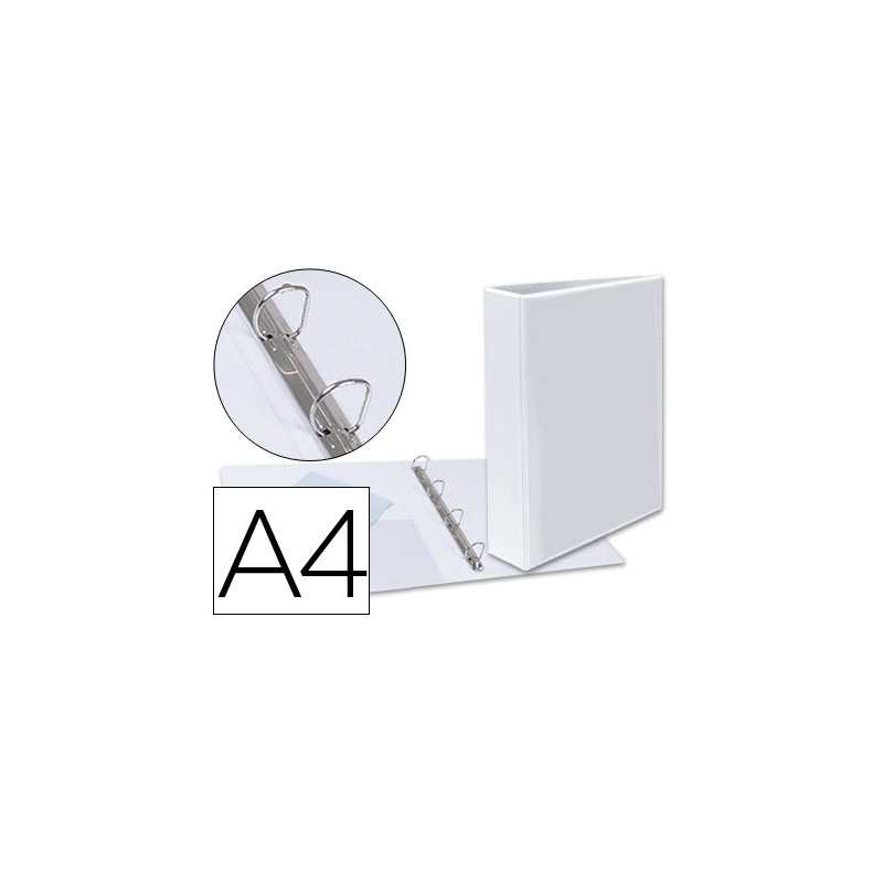 Carpeta canguro 4 anillas mixtas 40mm esselte a4 plastico blanca