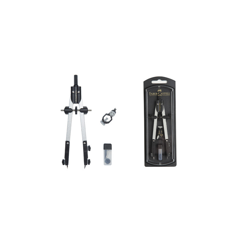 Compas faber castell escolar de ajuste rapido con adaptador universal