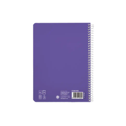 Cuaderno espiral liderpapel a5 pautaguia tapa blanda 40h 75gr cuadro pautado 2,5mm color lila