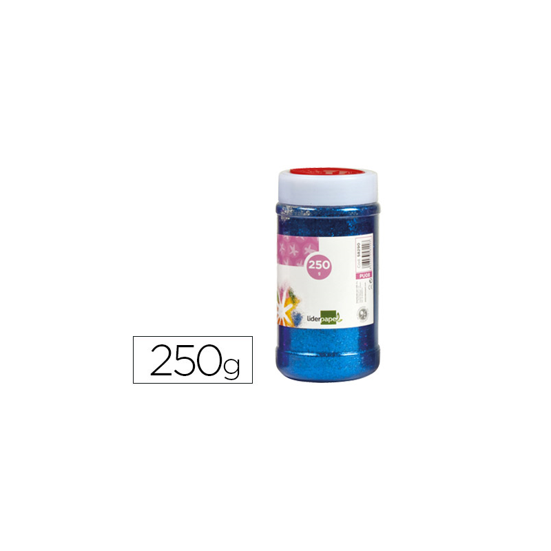 Purpurina liderpapel fantasia color azul metalizado bote de 250 gr