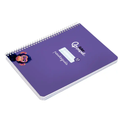 Cuaderno espiral liderpapel a5 pautaguia tapa blanda 40h 75gr cuadro pautado 2,5mm color lila