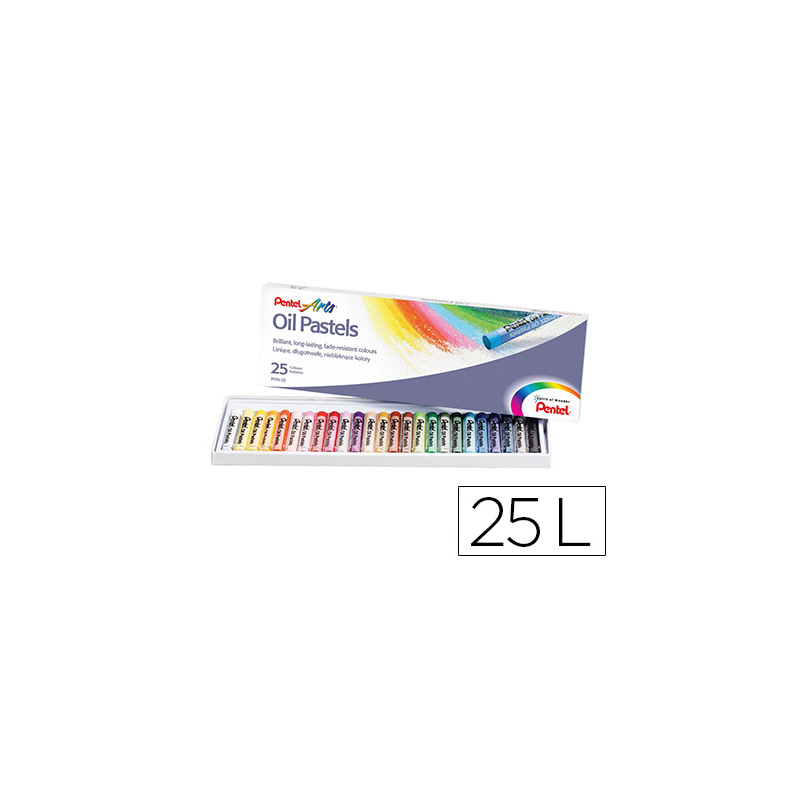 Lapices pentel oil pastel caja de 25 colores surtidos