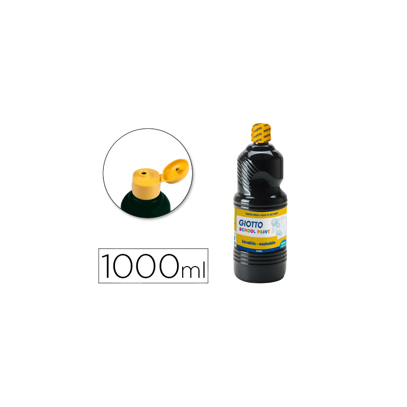 Tempera liquida giotto escolar lavable 1000 ml negra