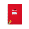 Cuaderno espiral liderpapel a5 pautaguia tapa dura 80h 90gr cuadro pautado 3mm color rojo