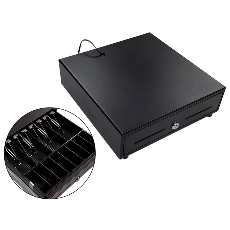 Cajon portamonedas 8 monederos 4 billeteros apertura electrica negro 330x335x105 mm