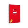 Cuaderno espiral liderpapel a5 pautaguia tapa dura 80h 90gr cuadro pautado 3mm color rojo