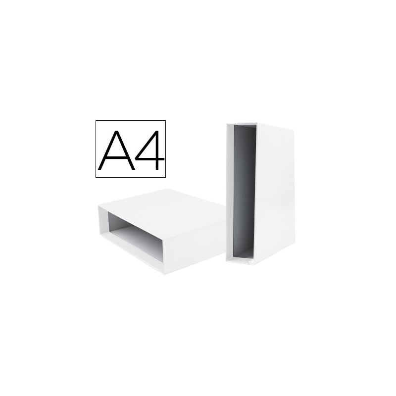 Caja archivador liderpapel de palanca carton din a4 documenta lomo 75mm color blanca