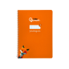 Cuaderno espiral liderpapel a4 pautaguia tapa blanda 80h 75gr cuadro pautado 3mm color naranja