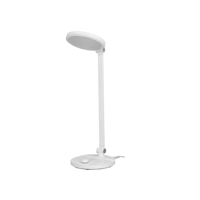 Lampara de escritorio q-connect led 7w 500 lm brillo regulable 3 niveles color cabeza brazo orientable blanco