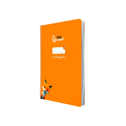 Cuaderno espiral liderpapel a4 pautaguia tapa blanda 80h 75gr cuadro pautado 3mm color naranja