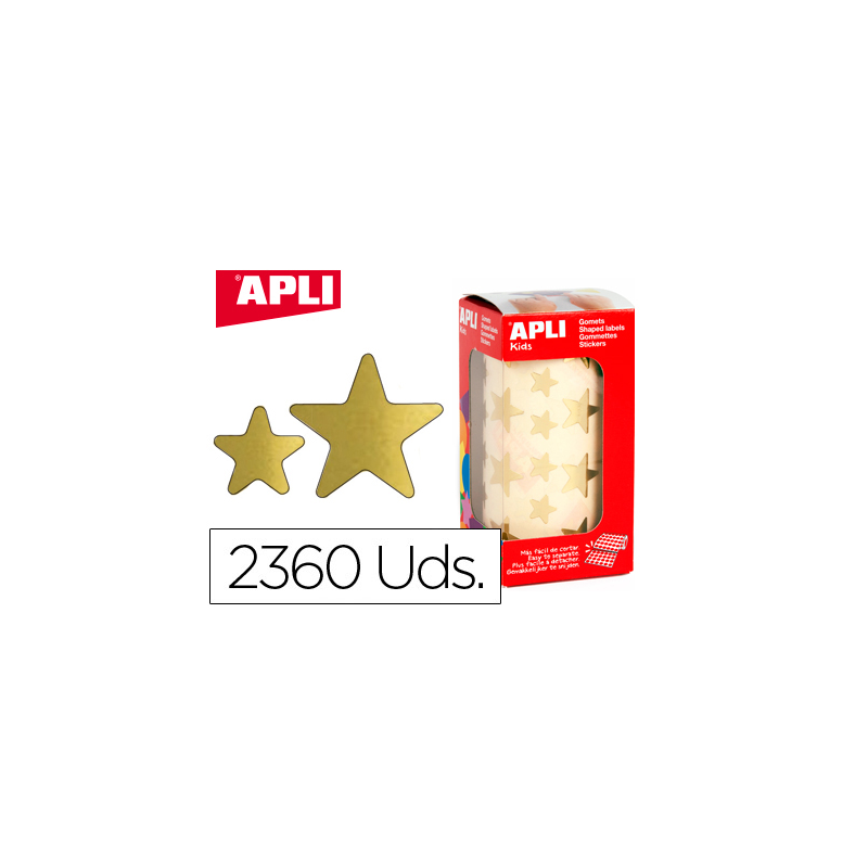 Gomets apli estrella oro rollo de 2360 unidades
