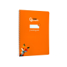 Cuaderno espiral liderpapel a4 pautaguia tapa blanda 80h 75gr cuadro pautado 3mm color naranja