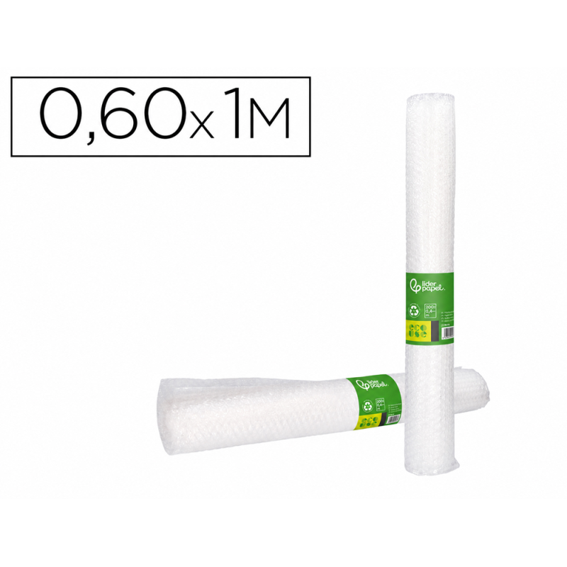 Plastico burbuja liderpapel ecouse 0.60x1m 30% de plastico reciclado