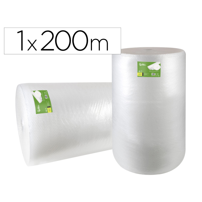 Plastico burbuja liderpapel ecouse 1x200m 30% de plastico reciclado