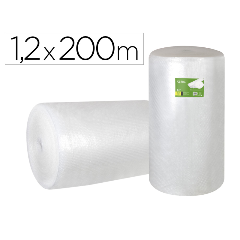 Plastico burbuja liderpapel ecouse 1.20x200m 30% de plastico reciclado