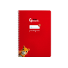 Cuaderno espiral liderpapel a4 pautaguia tapa dura 80h 90gr cuadro pautado 4mm color rojo