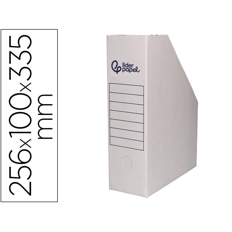 Revistero liderpapel ecouse carton 100% reciclado color blanco 256x100x335 mm