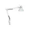 Lampara de escritorio maul metal 57w doble brazo cabezal orientable pinza blanca