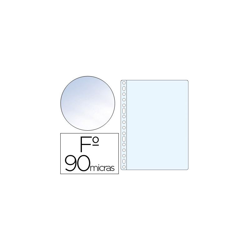 Funda multitaladro saro folio 90 mc pvc cristal caja de 100 unidades