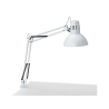 Lampara de escritorio maul metal 57w doble brazo cabezal orientable pinza blanca