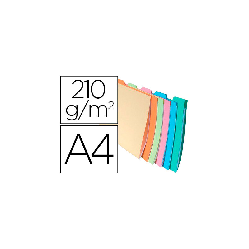 Subcarpeta cartulina exacompta din a4 apaisada pestaña lateral 6 colores surtidos