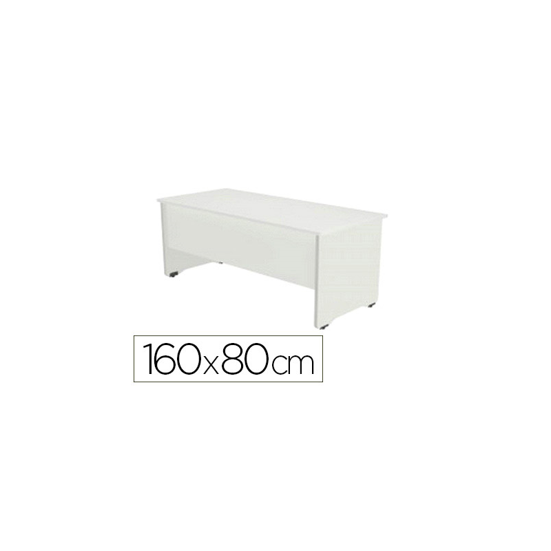 Mesa oficina rocada serie work 160x80 cm acabado aw04 blanco/blanco