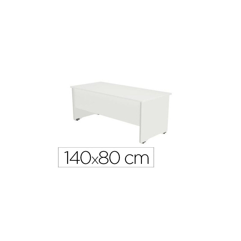 Mesa oficina rocada serie work 140x80 cm acabado aw04 blanco/blanco