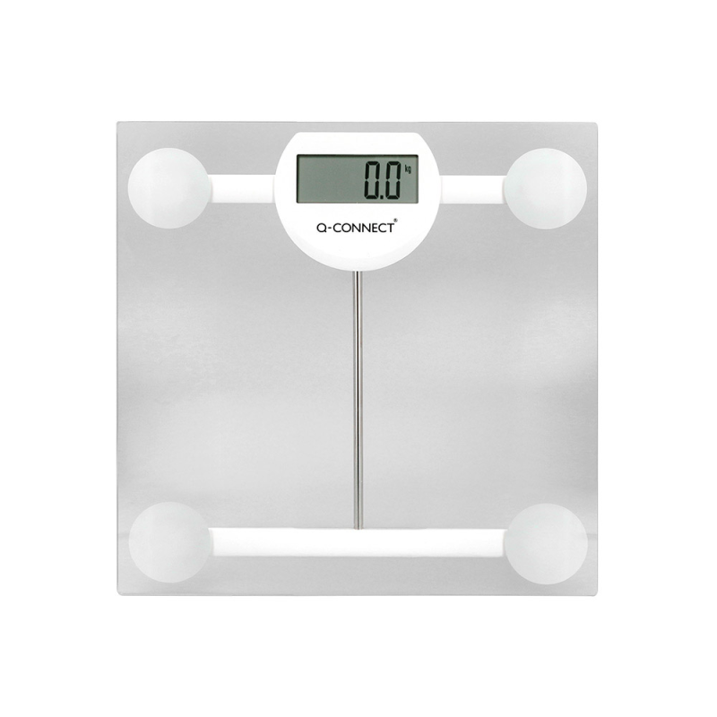 Bascula baño q-connect digital con pantalla lcd precision 100 gr capacidad de 5 kg a 180 kg 300x300x22mm