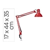 Lampara de escritorio maul metal 57w doble brazo cabezal orientable pinza roja