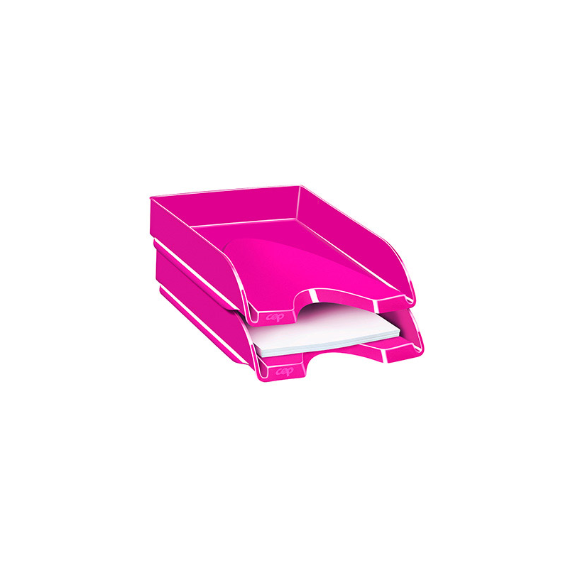 Bandeja sobremesa cep plastico rosa 257x348x66 mm