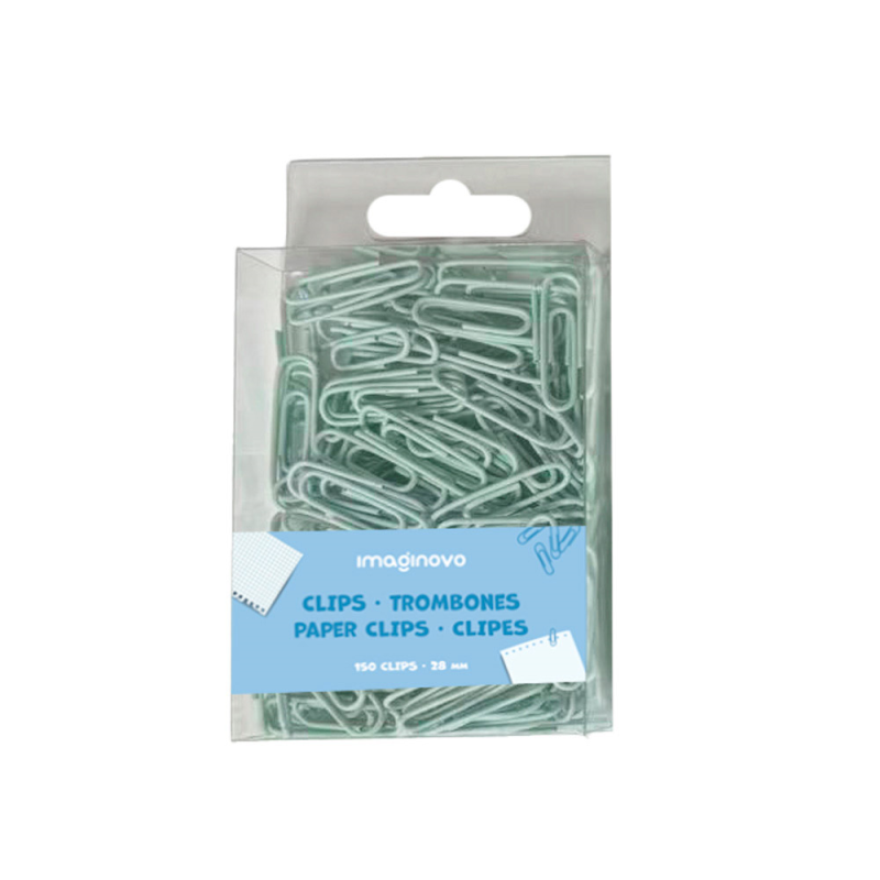 Clips imaginovo pastel 28 mm caja de 150 unidades azul