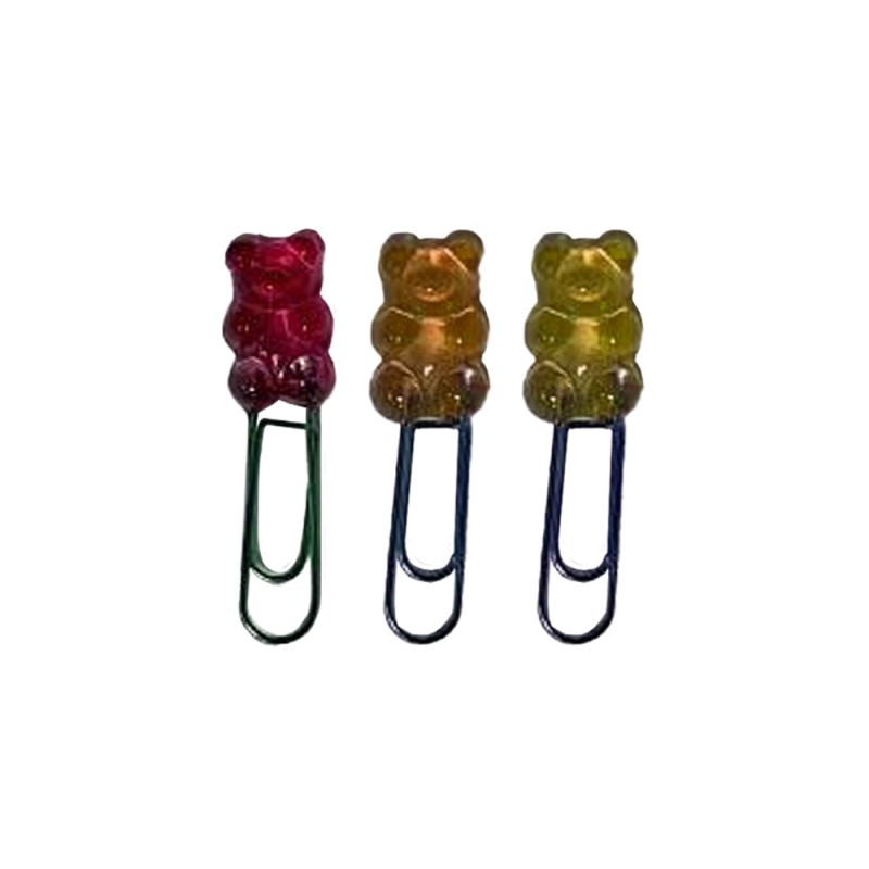 Clips imaginovo 32 mm osito gominola en blister de 3 unidades amarillo naranja y rojo
