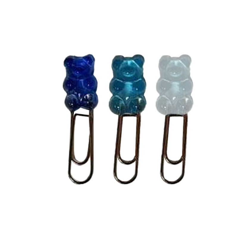 Clips imaginovo 32 mm osito gominola en blister de 3 unidades azul transparente y verde