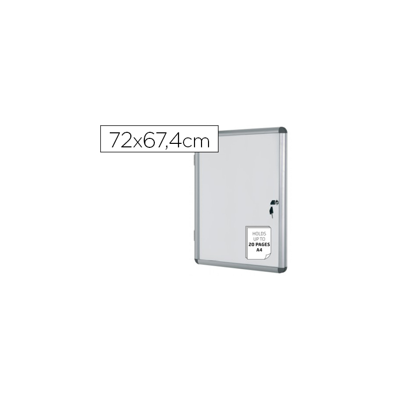 Vitrina de anuncios bi-office fondo magnetico extraplana de interior 720x674 mm