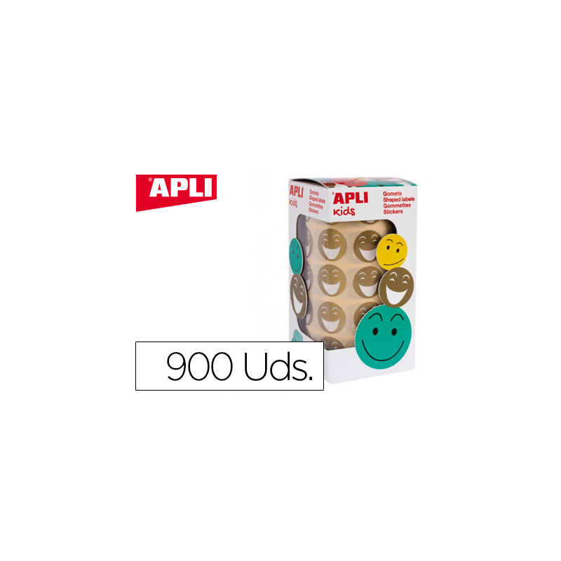 Gomets apli autoadhesivo smile oro cara feliz rollo de 900 unidades