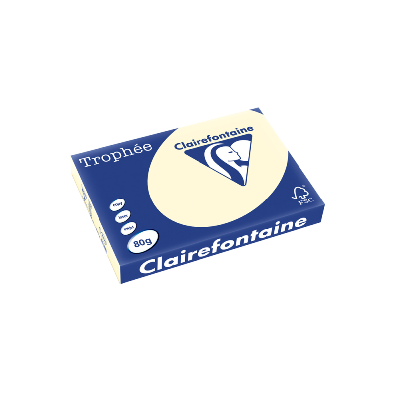Papel color trophee a3 80gr crema pastel paquete de 500 hojas
