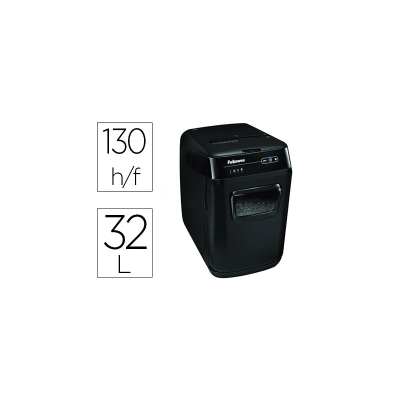 Destructora de documentos fellowes automax 150c capacidad de corte 150 hojas clips grapas tarjetas y cd 32l