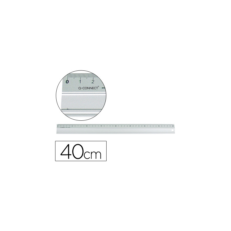 Regla q-connect metalica aluminio 40 cm