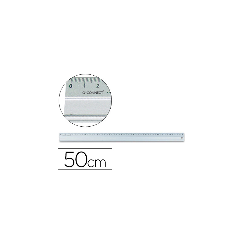 Regla q-connect metalica aluminio 50 cm