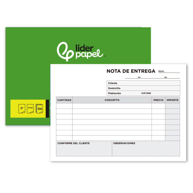 Talonario liderpapel entregas cuarto original t129 apaisado