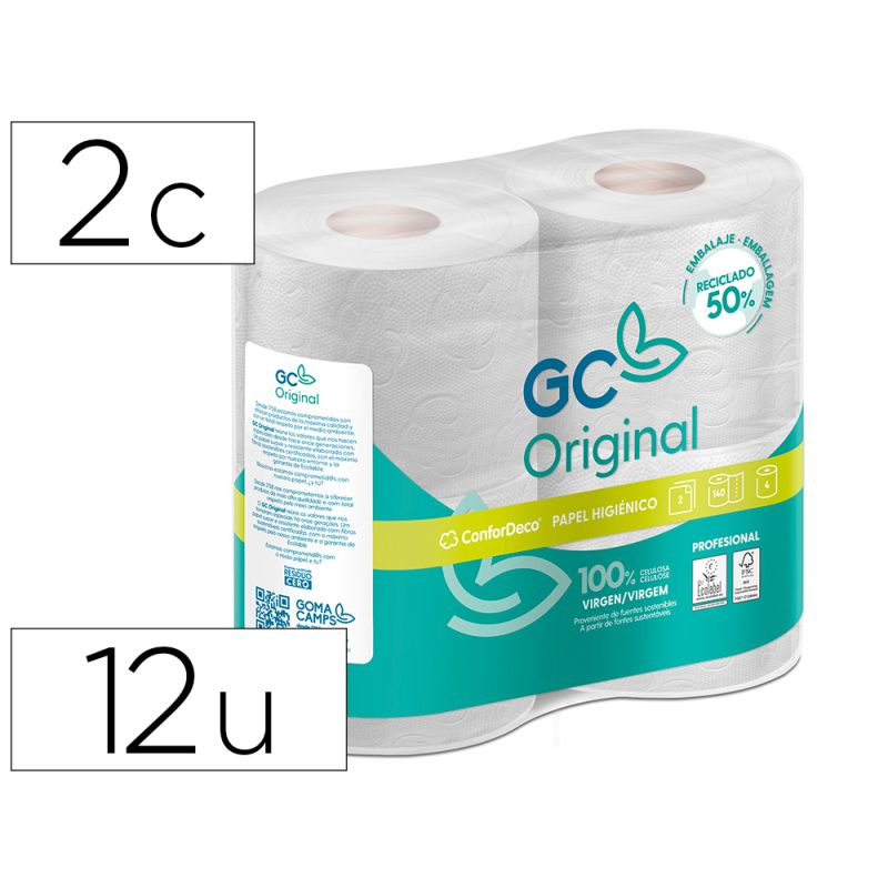 Papel higienico olimpic 2 capas-96,3mm ancho x 17,98m largo paquete de 4 rollos
