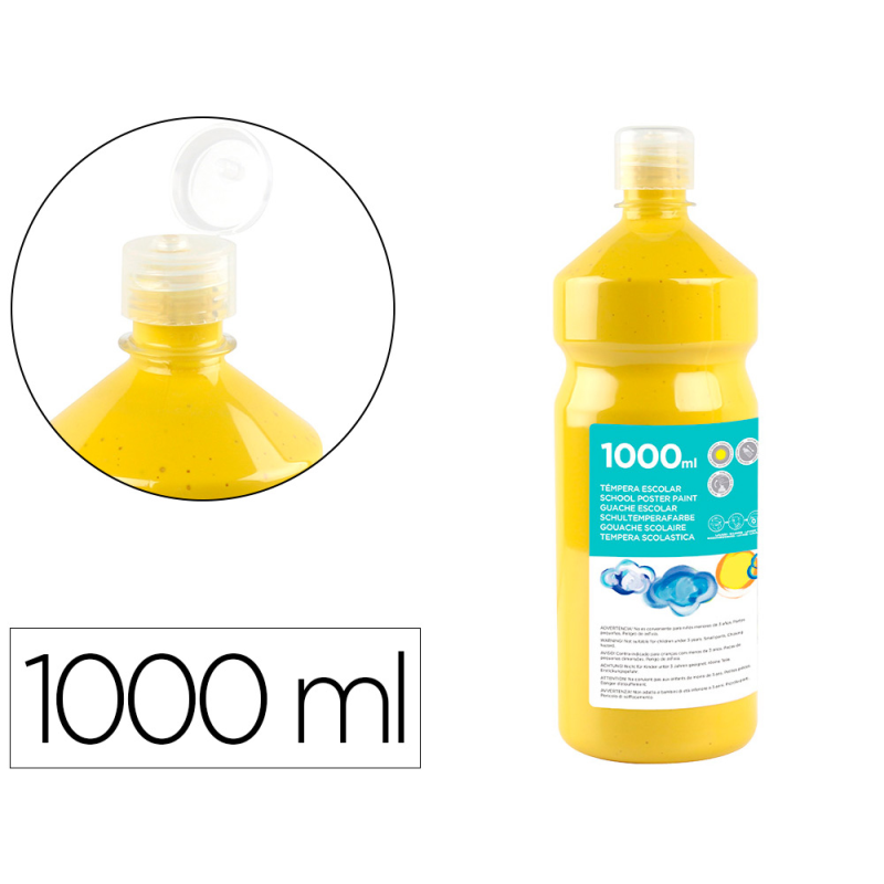 Tempera liquida liderpapel escolar 1000 ml amarillo