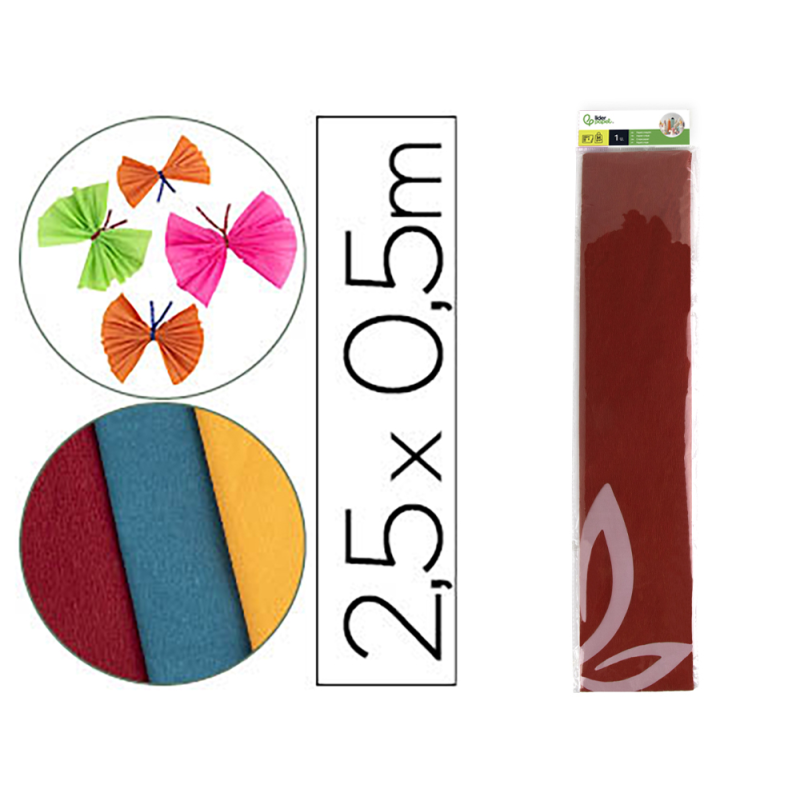 Papel crespon liderpapel 50 cm x 2.5m 34g/m2 rojo