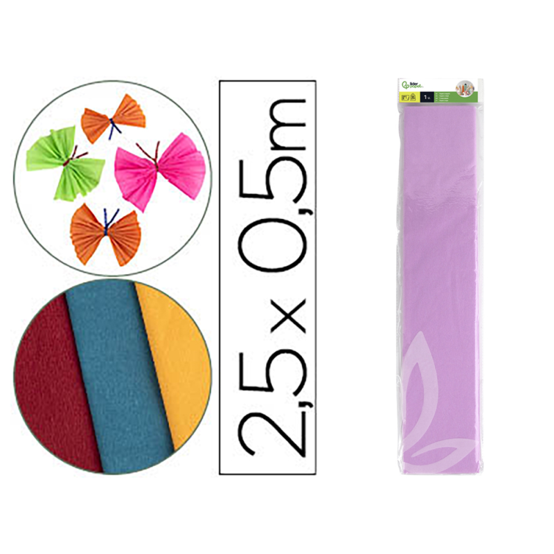 Papel crespon liderpapel 50 cm x 2.5m 34g/m2 lila