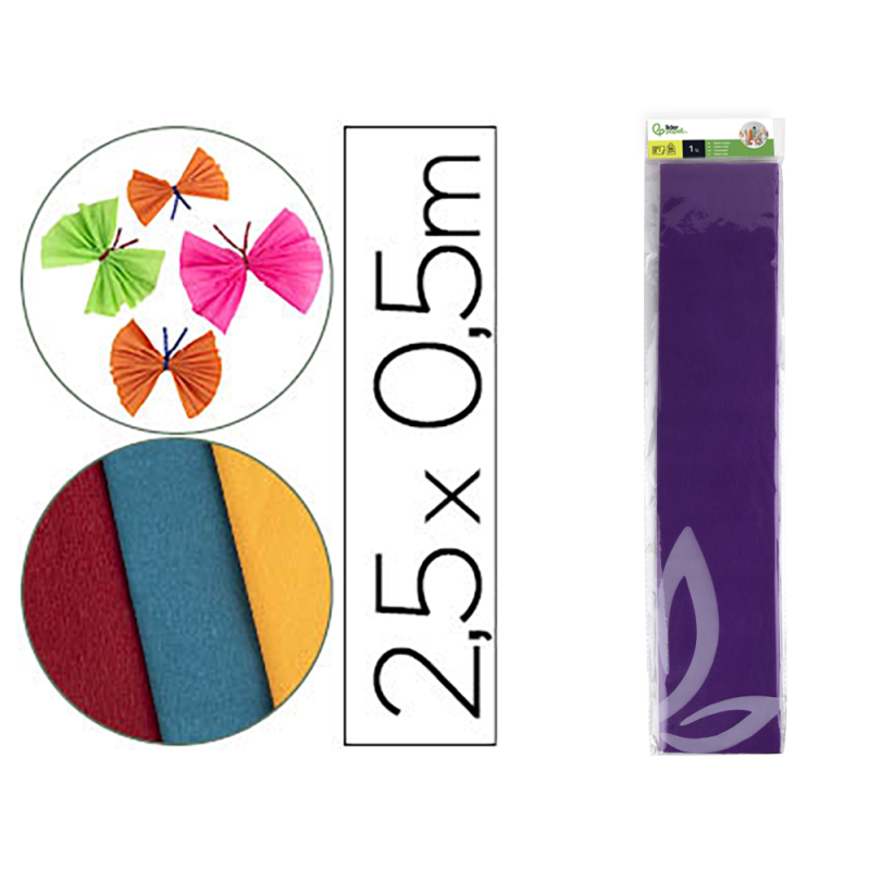 Papel crespon liderpapel 50 cm x 2.5m 34g/m2 violeta